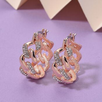 Wei&szlig;er Kristall Ohrringe Nickelfreies Messing, Rosefarben