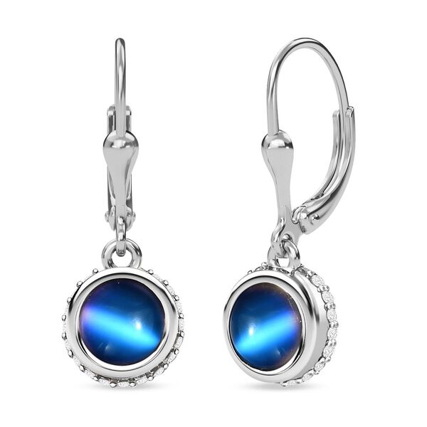 Aurora Mondstein und Zirkon Ohrringe - 3,45 ct.