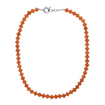 Rotes Aventurin Halskette ca. 50 cm mit 2.5 cm extender, Nickelfreies Messing platiniert ca. 250,00 ct