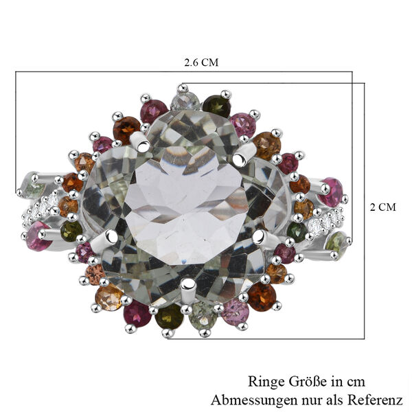 AA Prasiolith, Multi-Turmalin und Zirkon Ring - 11,38 ct. image number 6