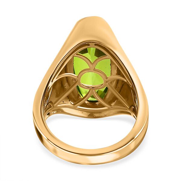 Chartreuse Quarz Ringe 925 Silber Gelbgold Vermeil (Gr&ouml;&szlig;e 16.00) ca. 6.86 ct image number 6