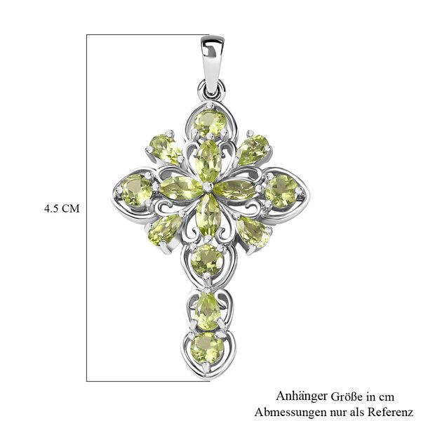 Peridot Anh&auml;nger 925 Silber platiniert ca. 3.45 ct image number 6
