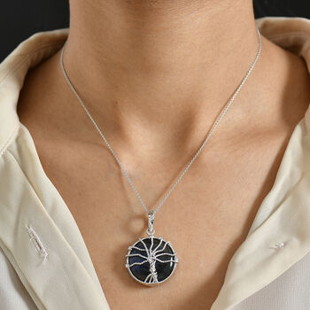 D'Joy AAA Labradorit Schmuckset ca. 50 cm 925 Silber rhodiniert ca. 30.00 ct