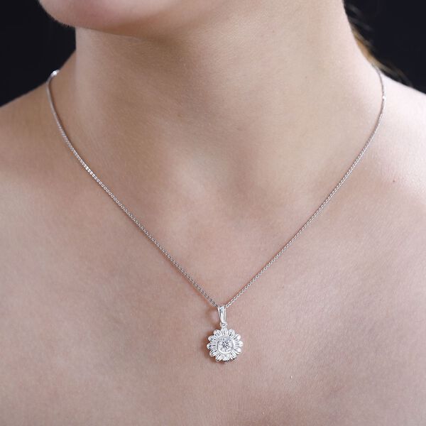 Weißer Zirkonia Anhänger 925 Silber image number 3