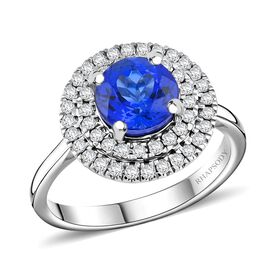 RHAPSODY AAAA Tansanit und VS Diamant Ring in 950 Platin - 1,55 ct.