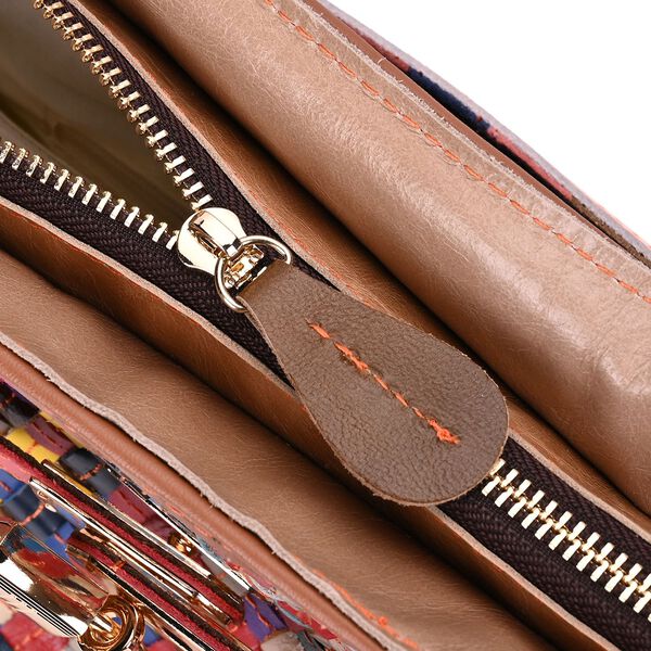 Chaos by Elsie - Echtleder Umh&auml;ngetasche mit RFID und Mattem Webdesign, 34x14x25cm image number 6