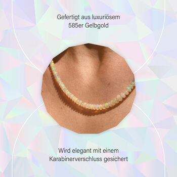 LUXORO AAA nat&uuml;rliche, &auml;thiopische Welo Opal-Halskette, 45 cm - 48,75 ct.