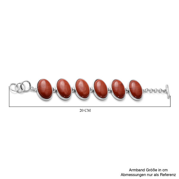Rotes Jaspis-Armband, 19 cm, silberfarben ca. 145,50 ct image number 3