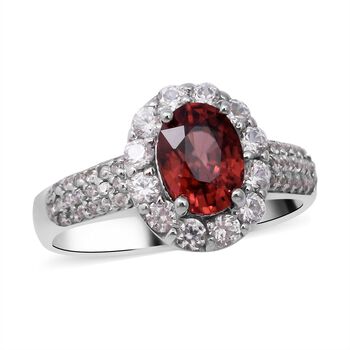 Rosa und wei&szlig;er Zirkon-Ring, 925 Silber platiniert  ca. 2,96 ct