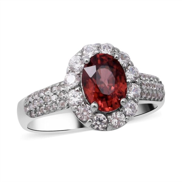 Rosa und weißer Zirkon-Ring, 925 Silber platiniert  ca. 2,96 ct image number 3