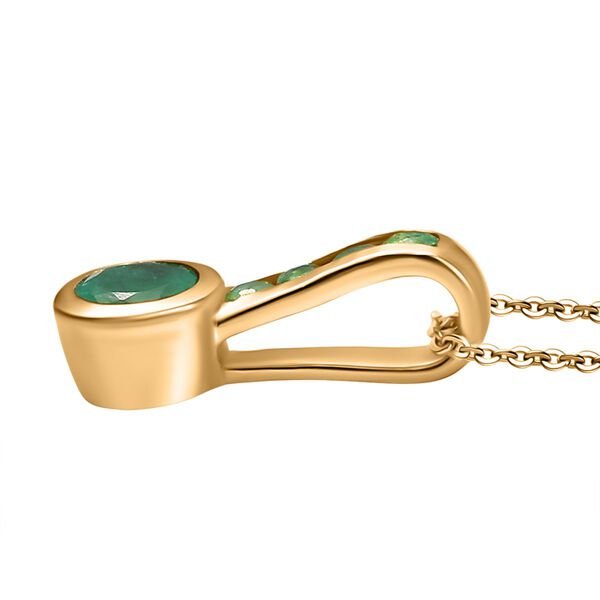 Timeless Embrace - D joy Kagem Sambischer Smaragd Anhänger mit Kette, 925 Silber 750 Gelbgold Vermeil ca. 0,60 ct. image number 4