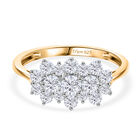 D'Joy Moissanit Ring 925 Silber 750 Gelb Vergoldet (Größe 19.00) ca. 0,88 ct