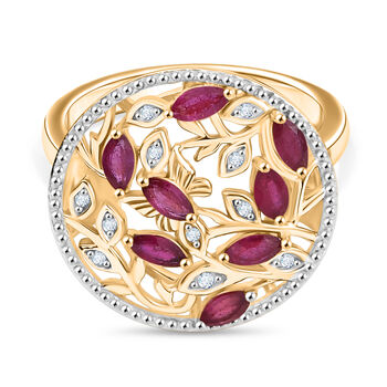 D'Joy Afrikanischer Rubin und Zirkon Ring - 0,90 ct.