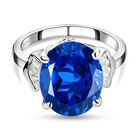 Ceylon Farbe Quarz und weißer Zirkon-Ring, 925 Silber platiniert (Größe 19.00) ca. 5.36 ct