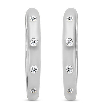 Diamant Creolen 925 Silber platiniert ca. 0,10 ct