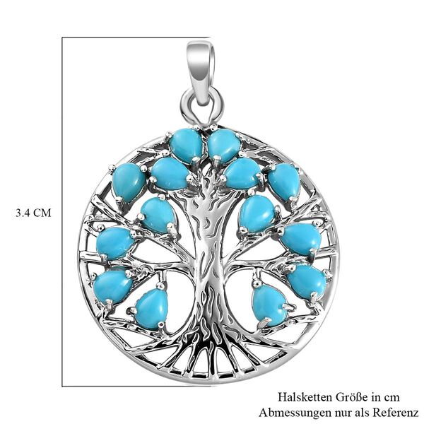 Amerikanischer, nat&uuml;rlicher Sleeping Beauty T&uuml;rkis Baum des Lebens Anh&auml;nger - 1,82 ct. image number 6