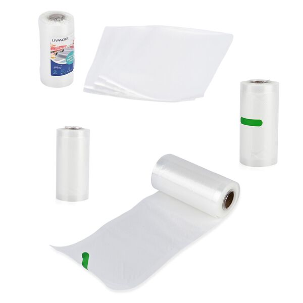 Homesmart - Vakuumiergerät mit Schweiß- und Vakuumfunktion, inkl. Rollenbeutel und 10 Vakuumbeuteln, Weiß image number 6