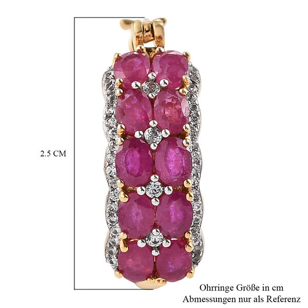 Afrikanische Rubin und Zirkon-Creolen in Silber image number 5