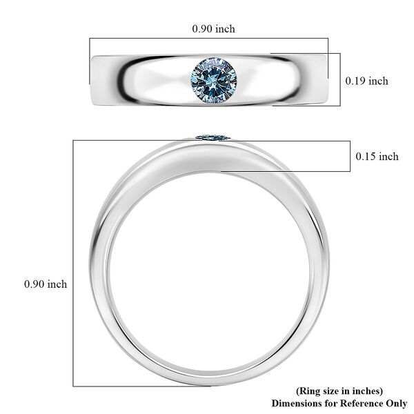 LUXURIANT DIAMOND - Lab Grown Blauer Diamant VS Ring 925 Silber Rhodiniert (Gr&ouml;&szlig;e 16.00) (10-15 Werktage Lieferzeit) ca. 0.25 ct image number 5