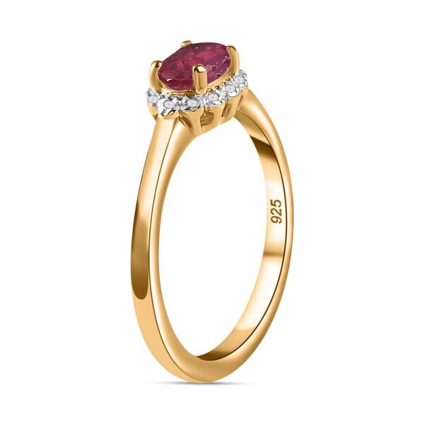 Afrikanischer Rubin und Diamant Ring - 0,69 ct. image number 5