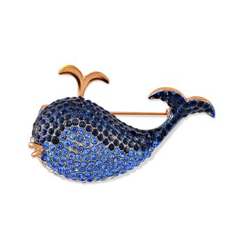 Mehrfarbiger Kristall Delphin Brosche