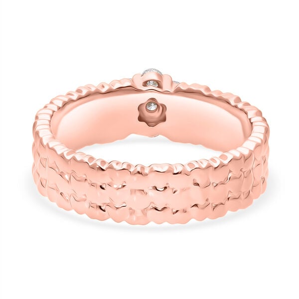 LUXURIANT SI-GH Labor Diamant Ring mit Herzmotiven, 925 Silber 750 Roségold Vermeil - 0,25 ct. image number 3