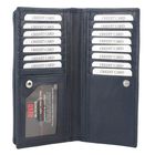 Moderne Geldbörse aus 100% echtem Leder mit RFID Schutz, 18x9cm, Marineblau image number 5