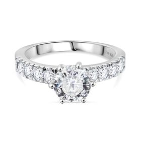 D’Joy Moissanit Ring, 925 Silber 750 platiniert - 1,75 ct.