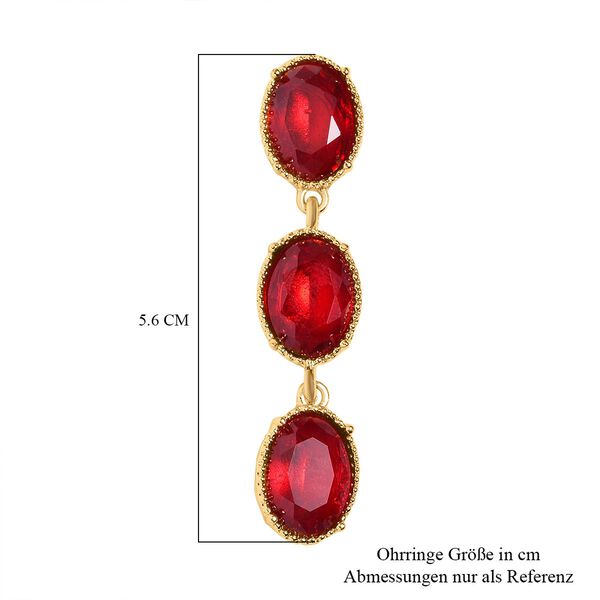 Roter Kristall Schmuckset Reines Messing image number 7