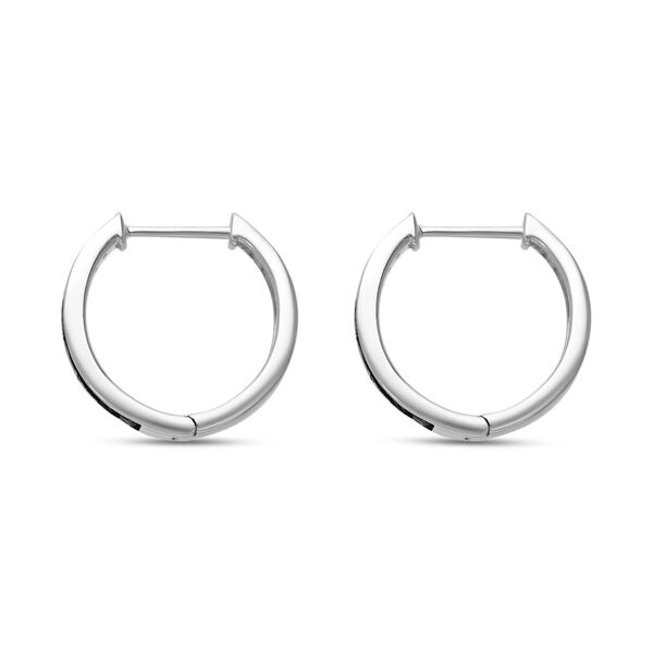 Blauer Diamant Ohrringe 925 Silber platiniert ca. 0,33 ct. image number 4