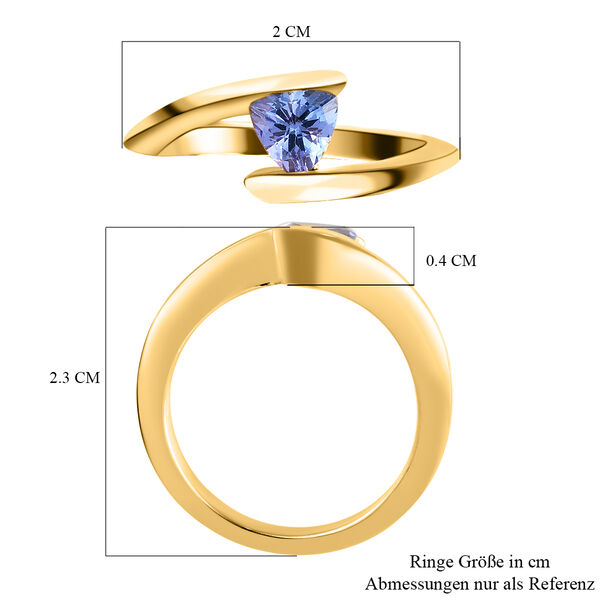 Tansanit Bypass Ring 925 Silber 585 Vergoldet image number 7