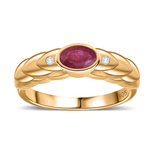 Afrikanischer Rubin und Zirkon-Ring - 0,76 ct. image number 4