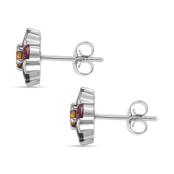 D'Joy Multi-Turmalin floraler Ring und Ohrringe image number 11