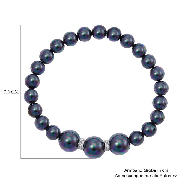 Pfauenfarbenes Muschelkernperle Schmuckset image number 5