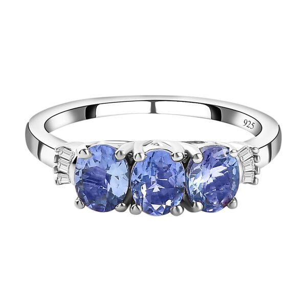 Tansanit und Diamant Ring - 1.06 ct.