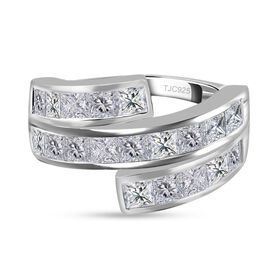 GP Art Déco Kollektion - Moissanit und Kanchanaburi blauer Saphir-Ring - 2,64 ct.