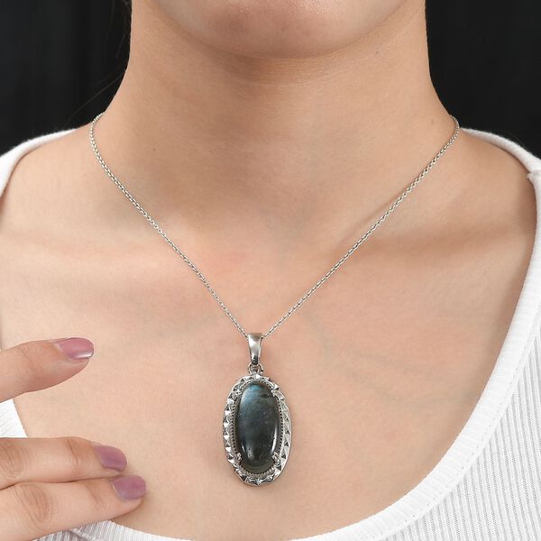 Labradorit Anh&auml;nger - 27,07 ct. image number 4