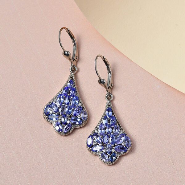 Tansanit Cluster Ohrringe - 4,05 ct. image number 2