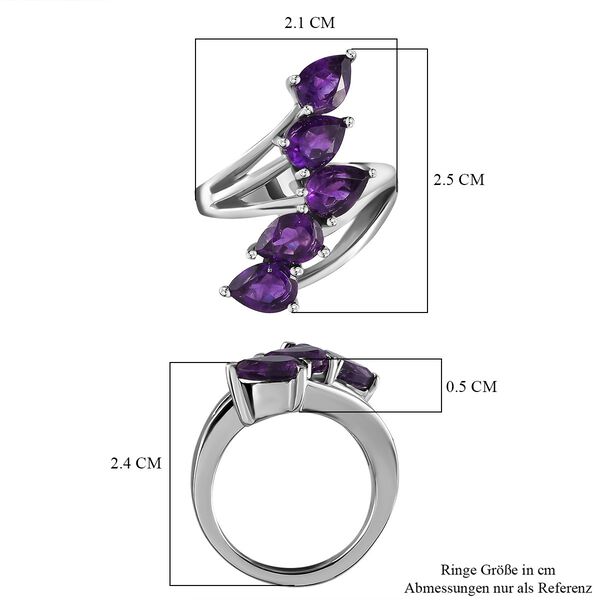 Afrikanischer Amethyst-Ring, (Größe 16.00) Edelstahl, ca. 3.23 ct image number 7