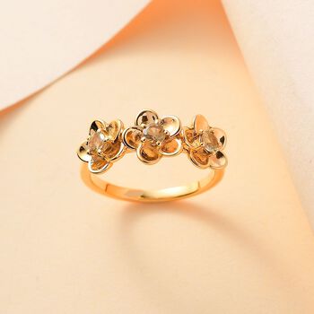 AA nat&uuml;rlicher goldener Tansanit Ring, ca. 0,36 ct