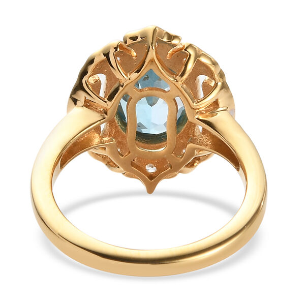 Schweizer Blautopas und Zirkon Ring, ca. 2,65 ct image number 6