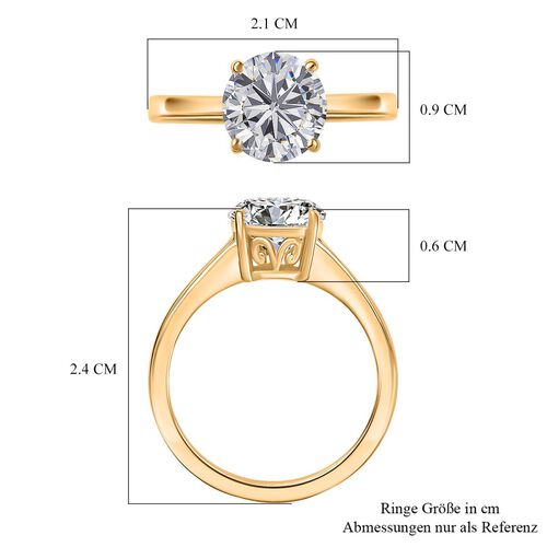 D’Joy Moissanit Ring, 925 Silber 750 Gelbgold Vermeil - 1,80 ct. image number 6