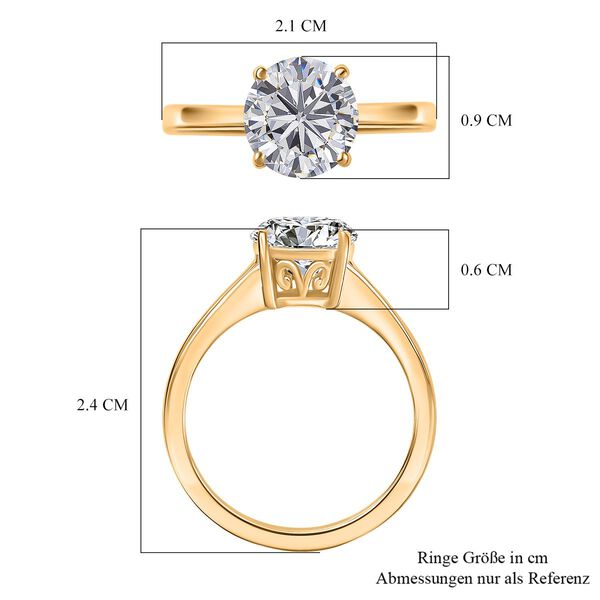 D’Joy Moissanit Ring, 925 Silber 750 Gelbgold Vermeil - 1,80 ct. image number 6