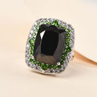 Elite Shungit und Natürlicher Chromdiopsid Halo Ring, 925 Silber platiniert  ca. 8,95 ct image number 1
