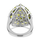 Natürlicher Peridot-Cluster-Ring in Silber, 7,43 ct. image number 5