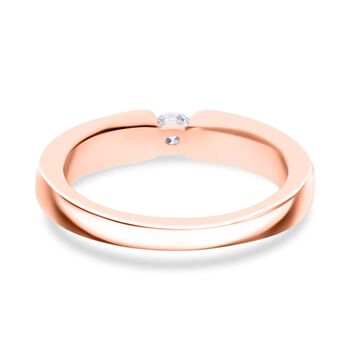 LUXURIANT VS-EF Labor Diamant Ring, 925 Silber 750 Ros&eacute;gold Vermeil - 0,15 ct.