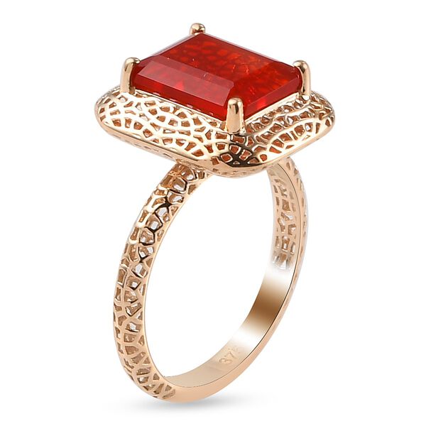 MIRAGE COLLEKTION Mexikanischer Kirschfeuer-Opal Solit&auml;r Ring 375 Gelbgold image number 5