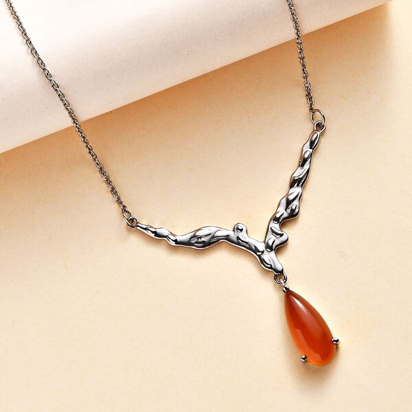 Orange Onyx Halskette, 45 cm - 5,45 ct. image number 2