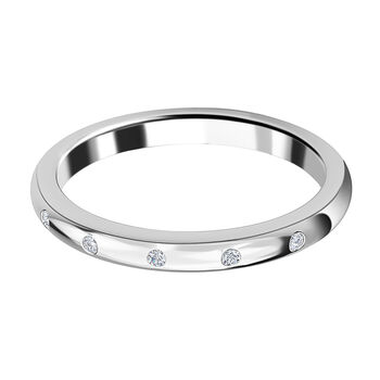 Diamant Band Ring 925 Silber platiniert (Gr&ouml;&szlig;e 16.00) ca. 0.05 ct
