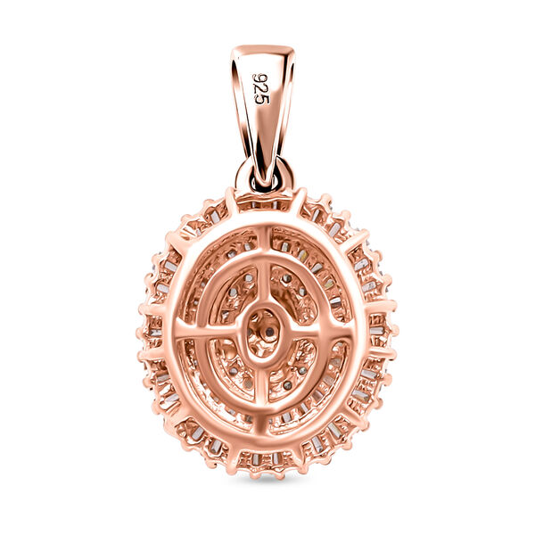 Natürlicher Champagner Diamant Anhänger, 925 Silber Roségold Vermeil ca. 0.50 ct image number 5